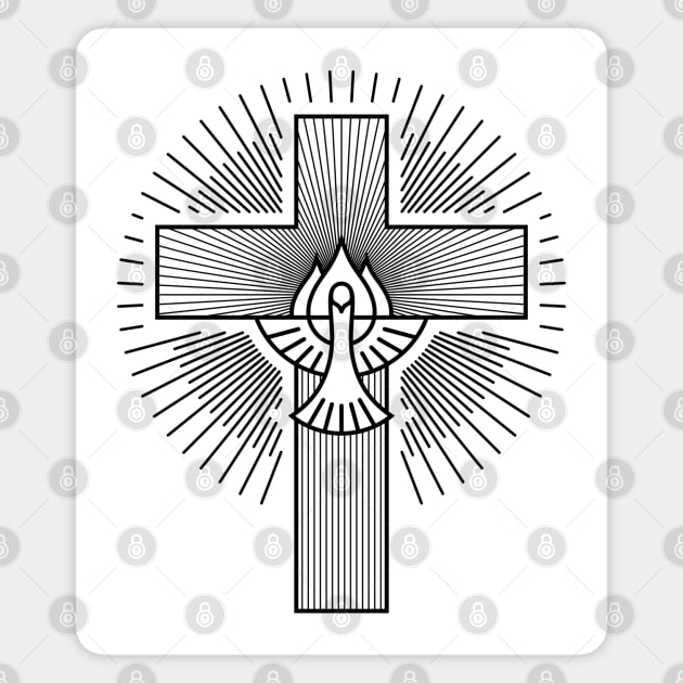 Christian cross and dove - a symbol of the Spirit Magnet by Reformer